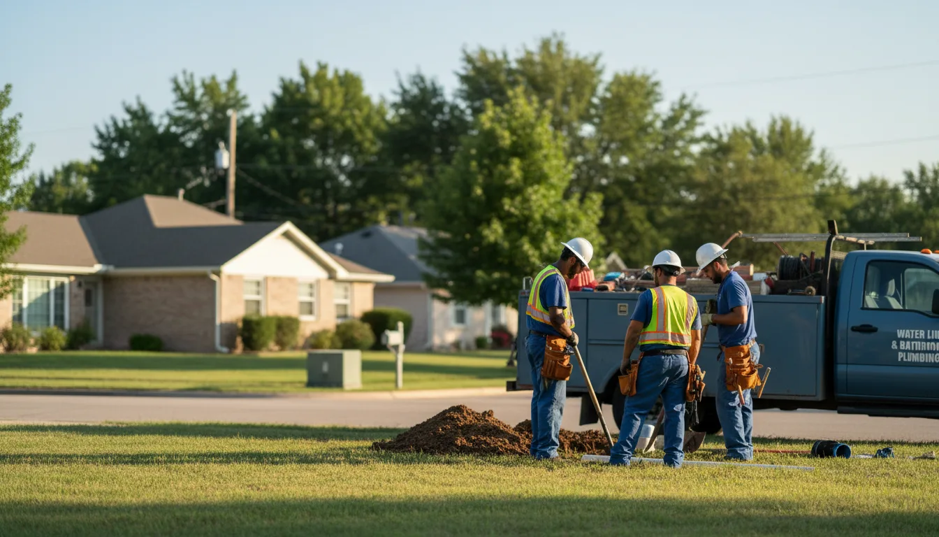 Residential water line and bathroom plumbing service in Lynn, IN